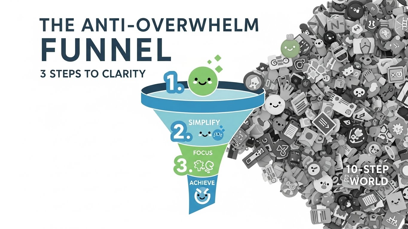 The Anti-Overwhelm Funnel: How to Sell a 3-Step Routine to a 10-Step World
