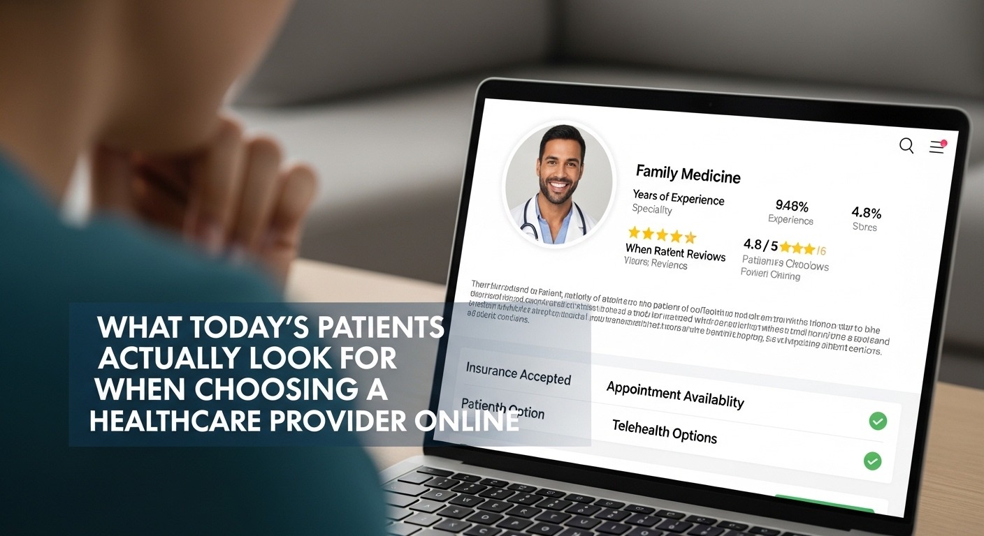 What Today's Patients Actually Look for When Choosing a Healthcare Provider Online