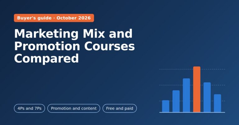 Marketing mix and promotion courses compared: 4Ps and 7Ps, promotion and content, free and paid options